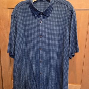 Blue Checkered Button-Up Shirt